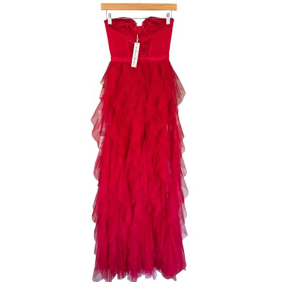 For Love & Lemons Bustier Gown Tulle Dress Red Size XXS NWT - Picture 5 of 12